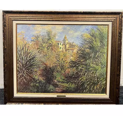 Claude Monet The Moreno Garden At Bordighera Hand Painted FRAMED With Name Plate • $125