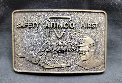 ARMCO Coal Mine Solid Brass Belt Buckle   Pre-1984      1 • $7.99