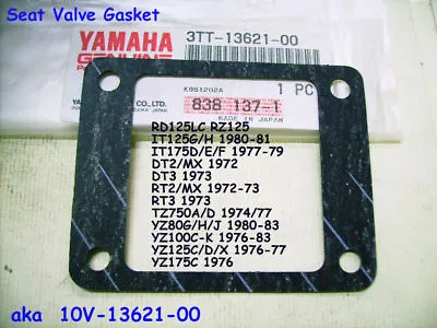 Yamaha TZ750 YZ80 YZ125 YZ175 IT125 IT175 DT1 DT2 DT3 R3 Reed Valve Gasket NOS • $39.38