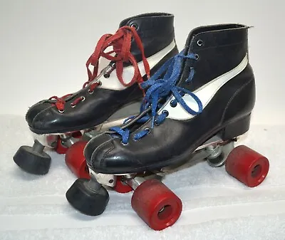 Sure Grip Cyclone Womens Size 7 * Vintage Black Leather Roller Derby Skates  • $44.99