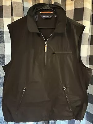 Polo Golf 1/2 Zip Vest XL All Black Lightweight NWOT • $13.99