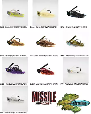 Missile Baits Ikes Mini Swim Jig (MJMSW716) 7/16oz Pick Any 10 Colors • $8.49