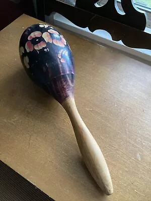 Vintage Single Maraca. Hand Painted/carved. • $6.99