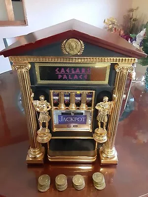 Caesars Palace Casino Vegas Vintage Franklin Mint Jackpot Slot Machine Bank • $425