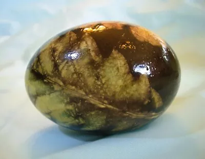 Vintage Handmade Decoupage Lacquered Leaves Decorative Egg May Be Oriental • $35