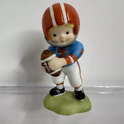 Vintage Enesco 1985 Country Cousins Football Player Boy Figurine Nursery Decor • $5