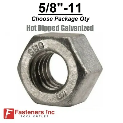 5/8-11 2H Structural Heavy Hex Nuts For A325 Bolts Hot Dip Galvanized 5/8 -11 • $6.65