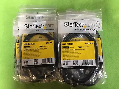 LOT OF 27: StarTech USB2HABM6RA 6 Ft Mini USB Cable A To Right Angle Mini B • $224.99