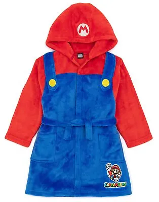 Super Mario Dressing Gown Kids Girls Boys Game Character Pjs Bathrobe • $41.99