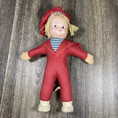 Vintage 10  Sailor Boy Doll W Red Suit Hungary • $25.99