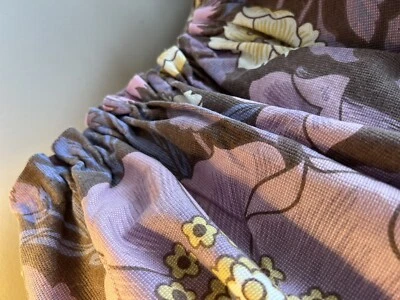 £40 • Buy Gorgeous Vintage 1960/70s Purple Flower Power Pencil Pleat Curtains