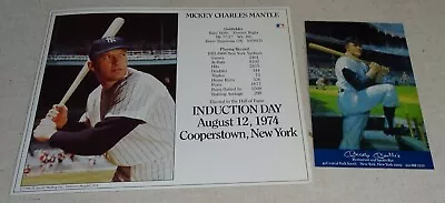 Mickey Mantle's Restaurant Card + Mantle HOF Induction Day Photo Stat Card • $19.76