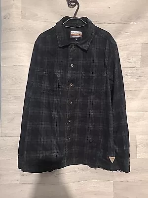 Men’s M Heavy Weight Flannel Shirt Button Up Long Sleeve Green • £12.99