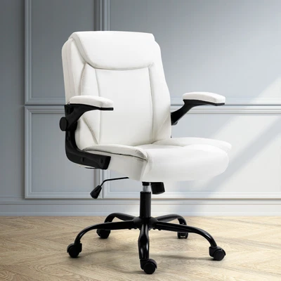 $94.69 • Buy Artiss Office Chair Leather Computer Executive Chairs Gaming Study Desk White