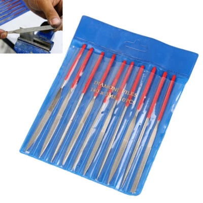 £4.01 • Buy 10X Diamond Needle File Set For Metal/Jewelers/Hobby/Wood/Saw/Miniature/Plastic 
