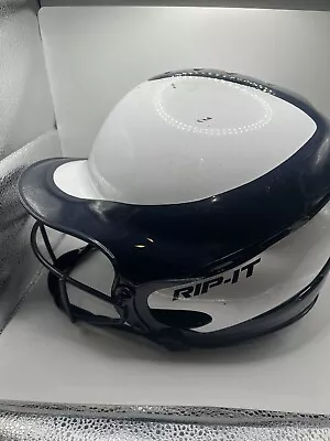 Rip-It VISJ Vision Pro Fastpitch Batting Helmet W/ Mask - Navy & White- S/M • $14.99