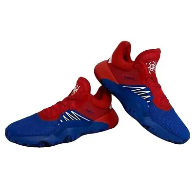 ADIDAS X MARVEL D.O.N. Issue 1 Spiderman Sneakers Red Blue White Mens Size 11.5 • $74.99