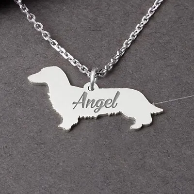 Custom Soild Pet Dog Necklace Personality Engraving Name Pendant Female Jewelry • $7.99