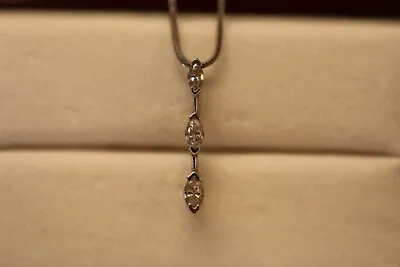 1/2ctw 3 Stone Diamond Marquise Necklace • $199