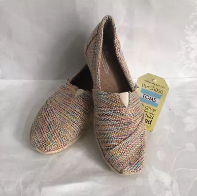 Toms Classics Baxter Women's Slip On Flat Shoes~Multi Color With Sparkle~Size 8 • $30