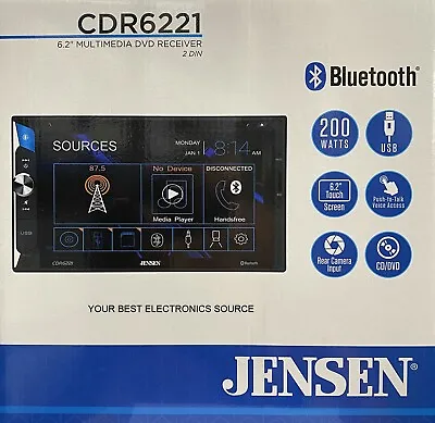 NEW Jensen CDR6221 2-DIN 6.2  CD/DVD Car Stereo W/ Bluetooth • $95.69