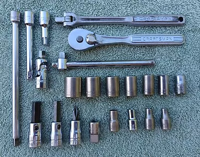 Craftsman 21pc 1/4in Dr SAE Tool & Socket Set Ratchet Breaker Bar T-Handle • $49.94