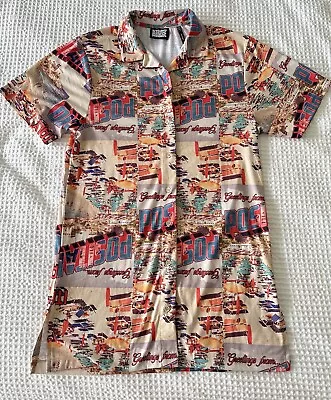 Size 8 Sml Reclaimed Vintage Inspired Women’s Shirt Dress  Positano Print • $14