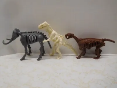 3 Skeleton Animals With Movable Heads & Tails ~ T-Rex Mammoth • $30