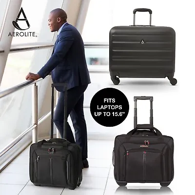 Rolling Business Mobile Office 15.6  Laptop Bag Cabin Hand Luggage 2 & 4 Wheel • £49.99