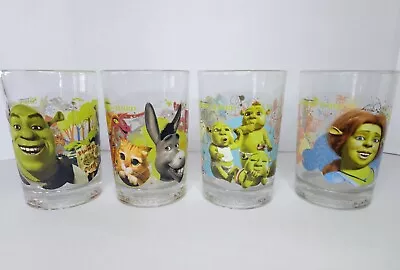 McDonald's Dreamworks 2007 Shrek The Third Glass Collector's Cup Set Of 4 • $59.95