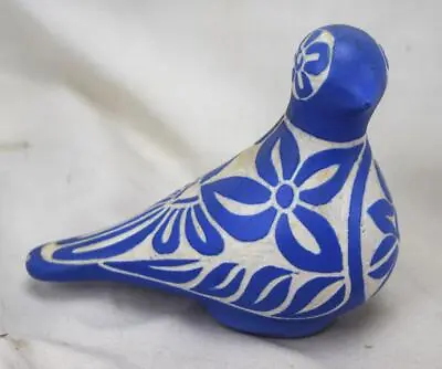 Pablo Zabal Signed Chile Blue/White 4 1/4  Tall Folk Art Ceramic Bird/Dove • $19.99