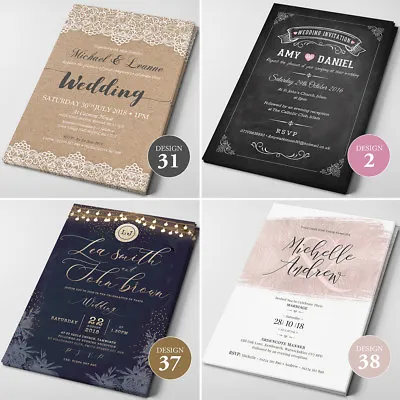 Wedding Invitations Personalised Day/Evening RSVP Cards  - FREE Envelopes • £45.99