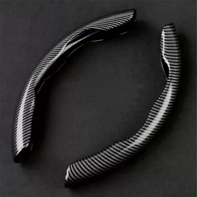 £11.81 • Buy 2x Black Carbon Fiber Car Steering Wheel Booster Non-Slip Cover Trim Accessories