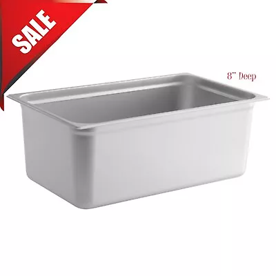 Choice Full Size 8  Deep Anti-Jam Stainless Steel Steam Table / Hotel Pan • $76.51