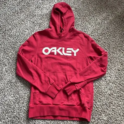 Oakley Hoodie Men's Medium Red Long Sleeve Casual Hooded Pullover Sweatshirt • $14.99