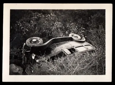 $5.99 • Buy INTENSE ROLLED CAR CRASH LAYS In DITCH AFTER 30 FOOT FALL ~ 1940 VINTAGE PHOTO