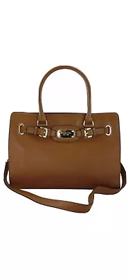 Michael Kors Hamilton Satchel Tote Luggage Brown Leather Large Handbag • $99.99