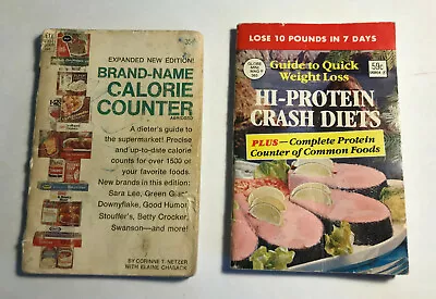 Globe Mini Mag (2) Brand-Name Calorie Counter 1969 Hi-Protein Crash Diets 1981  • $6