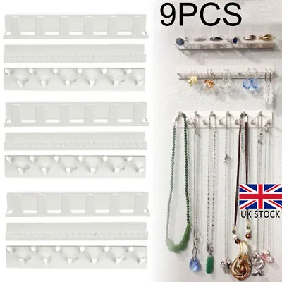 9Pcs Jewelry Organizer Wall Hanger Holder Stand Organizer Necklace Bracelet Rack • £6.11