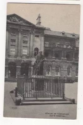 London Guys Hospital Statue Of Thomas Guy Southwark Vintage Printed Postcard • £3.80