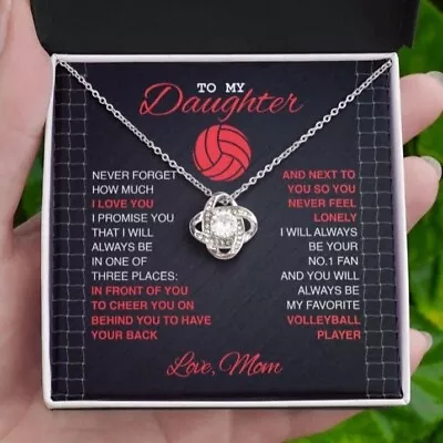 Volleyball Daughter Love Knot Necklace To My Daughter Necklace From Mom And Dad • $17.99