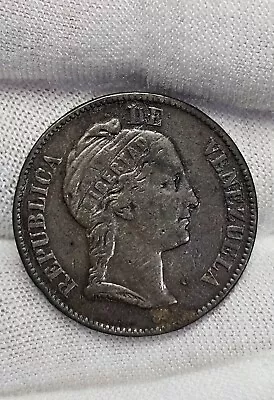 1862 Venezuela 1 Centavo Copper Coin Y# 7 • $33.19