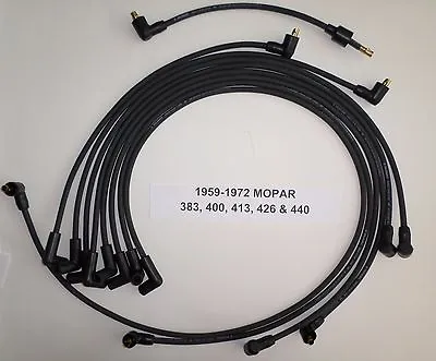 Big Block MOPAR 1959-1972 383-400-413-426-440 BLACK Spark Plug Wires-POINTS USA • $54.55