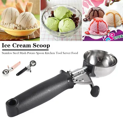 5.8cm Ice Cream Mash Potato Dough Food Spoon Scoop Kitchen Stainless Steel Tool • £7.99