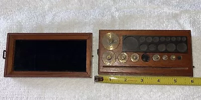 Marked “Becker & Sons Rotterdam”Balance Scale Weights Wood Case Antique • $20