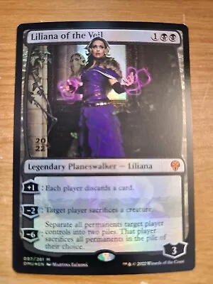 Liliana Of The Veil NM Foil Pre-Release Promo Dominaria United MTG FREE SHIPPING • $24.74