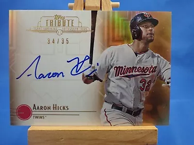 Aaron Hicks Topps Tribute 2014 Autograph Auto 34/35 • $23.09