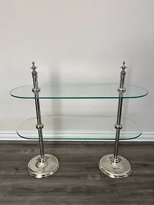 2 Tier Lead Free Glass Pastry Cake Buffet Display Food Server Stand • $128