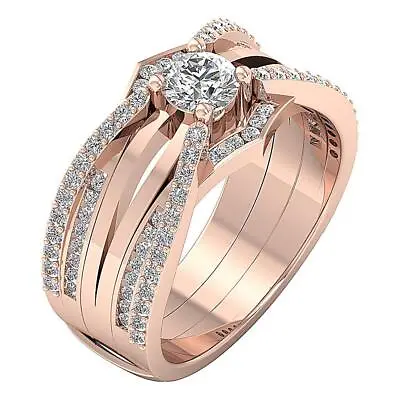 Bridal Matching Wedding Ring SI1 G 1.30 Ct Round Diamond 14K  Gold Appraisal • $2679.99