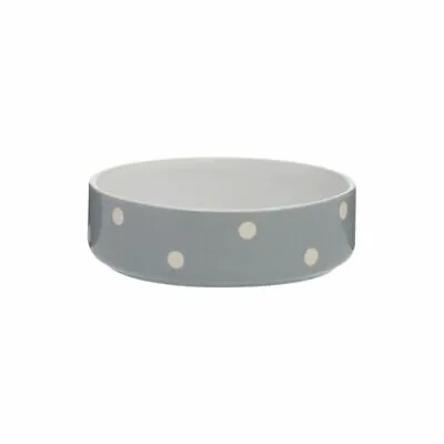 Mason Cash Stoneware Polka Dot Pet Bowl 13cm Grey • £9.66